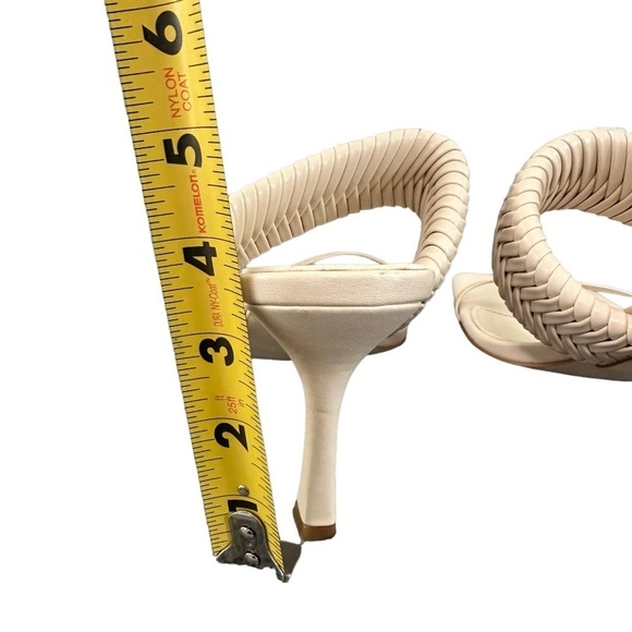 Vivianly Woven Strap Heel in Bone Open Toe Heels Sandal Size 8 - Picture 10 of 17